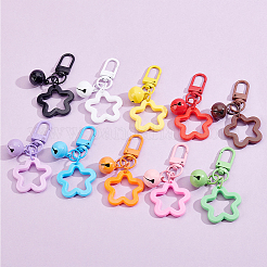 10Pcs 10 Colors Hollow Out Star Resin Pendant Decorations&nbsp;HJEW-BBC0001-42