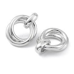 Rack Plating Brass Interlaced Ring Stud Earrings for Women&nbsp;EJEW-K245-04P
