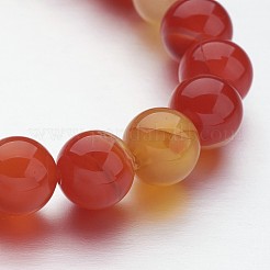 Natural Striped Agate/Banded Agate Beaded Stretch Bracelets&nbsp;BJEW-JB02564