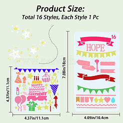 2 Sets 2 Styles PET Hollow Out Plastic Drawing Painting Stencils Templates&nbsp;AJEW-GF0006-91D