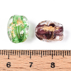 Handmade Gold & Silver Foil Glass Beads&nbsp;FOIL-N030-02
