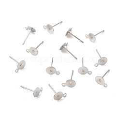 変色しにくい304ステンレススチールスタッドピアス金具  ステンレス鋼色  12x6x8.5mm  ピン：0.63mm&nbsp;STAS-E025-1