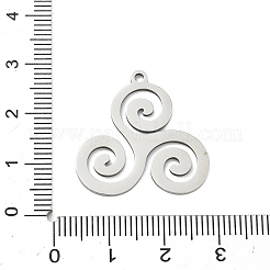 ステンレスペンダント201個  トリスケレ  ステンレス鋼色  25x25x1mm  穴：1.6mm&nbsp;STAS-I359-05P
