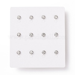 ラインストーン カラム スタッド イヤリング  女性用ステンレスカラーメッキ304ステンレスジュエリー  ミックスカラー  15x6mm  ピン：0.8mm&nbsp;EJEW-H357-04P-A