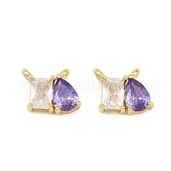 Brass Pave Cubic Zirconia Charms&nbsp;CU-CBA6A75-03G