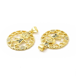 Brass Micro Pave Cubic Zirconia Pendants&nbsp;KK-H441-31G