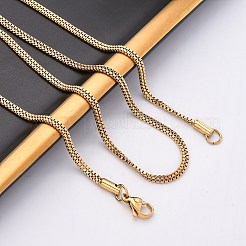 2.5MM 304 Stainless Steel Double Box Chain Necklaces&nbsp;NJEW-Q013-05G