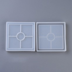 DIYスクエアコースターシリコンモールド  レジン型  UVレジン用  エポキシ樹脂ジュエリー作り  ホワイト  106x106x16mm  内径：100x100mm&nbsp;DIY-P010-29