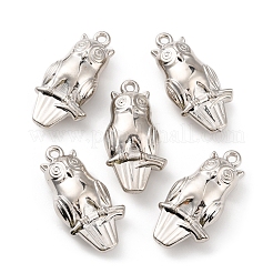 CCBプラスチックペンダント  フクロウチャーム  プラチナ  46x23x12mm  穴：2.5mm&nbsp;CCB-D005-24P