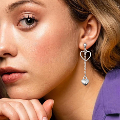 4Pairs 2 Colors Alloy & Iron Dangle Stud Earrings&nbsp;EJEW-HY0001-11
