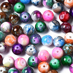 Baking Paint Opaque Solid Color Glass Beads&nbsp;DGLA-N033-07