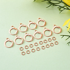 Brass Leverback Earring Findings&nbsp;KK-TA0007-89RG