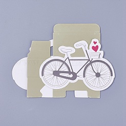 クラフト紙の結婚式の好きなギフトボックス  自転車  ダークカーキ  10x3.5x6.8cm&nbsp;LS-CON-WH0058-01