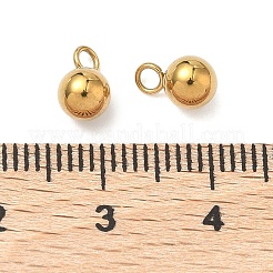 304ステンレススチールチャーム  ボール  イオンプレーティング（ip）  18KGP本金メッキ  8x5mm  穴：1.8mm&nbsp;STAS-Z178-21G-01