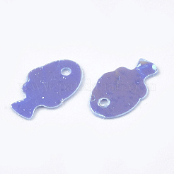 装飾アクセサリー  PVCプラスチック製のスパンコール/スパンコールチャーム  魚  ミディアムスレートブルー  8x5x0.3mm  穴：0.8mm  約25000個/500g&nbsp;PVC-T003-01B