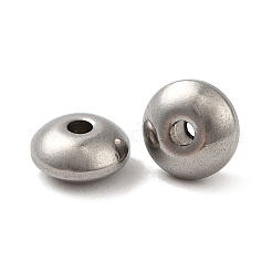 変色防止201ステンレススチールビーズスペーサー  ロンデル  ステンレス鋼色  8x4mm  穴：2mm&nbsp;STAS-K146-068-8mm