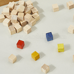 塗装用松材木製建築板250枚  DIYクラフト用品  キューブ  トウモロコシの穂の黄色  1x1x1cm  250個/セット&nbsp;WOCR-SP0001-01