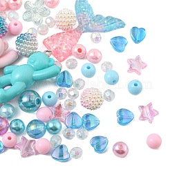 DIYキャンディーカラージュエリーセット作成キット  樹脂とアクリルのペンダントを含む  アクリル＆ABSプラスチックビーズ  アイアン製丸カン  伸縮性のある糸  ミックスカラー  622個/セット&nbsp;DIY-YW0004-90C