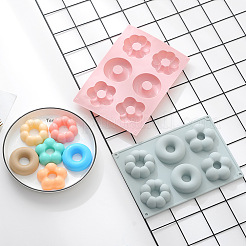 食品グレードのシリコンモールド  フォンダン型  DIYケーキデコレーション用  チョコレート  キャンディ  UVレジン＆エポキシ樹脂ジュエリー作り  ドーナツ  ピンク  241x167x19.5mm&nbsp;X-DIY-L025-001