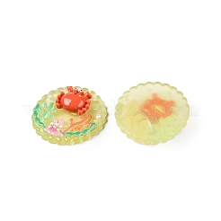 Ocean Theme Flat Round Resin Cabochons&nbsp;CRES-T025-02I