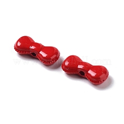 塗装合金ビーズをスプレー  蝶結び  クリムゾン  6x12x3.5mm  穴：1.4mm&nbsp;PALLOY-H134-41