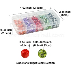 90g 5種類の不透明＆透明内側カラー 3/0つのガラスシードビーズ  丸い穴  ラウンド  ミックスカラー  4mm  穴：1.4~1.5mm  約18g /スタイル&nbsp;SEED-FS0001-15B