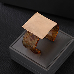 Rectangle Alloy Resin Cuff Bangles for Women&nbsp;FS-WGE3788-01