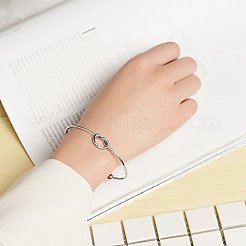 Hot Trending Knot Rhodium Plated 925 Sterling Silver Torque Cuff Bangle&nbsp;JB06A