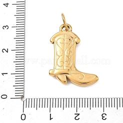 304ステンレスペンダント  カウボーイブーツのチャーム  ゴールドカラー  25x19x3mm  穴：5mm&nbsp;FIND-T075-02G