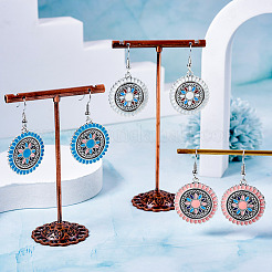 3Pairs 3 Colors Alloy Enamel Dangle Earring for Women&nbsp;EJEW-TA0001-42