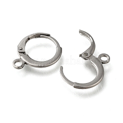 変色防止 304 ステンレススチール フープピアス金具  ステンレス鋼色  15x12.5x1mm  穴：1.8mm  ピン：0.8mm&nbsp;STAS-C112-01P