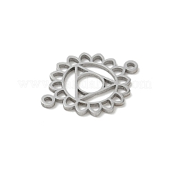 チャクラ 304ステンレススチールコネクターチャーム  三角形の曼荼羅リンク  ステンレス鋼色  15x20x1mm  穴：1.2mm&nbsp;SA-CBA28C1-01A-P
