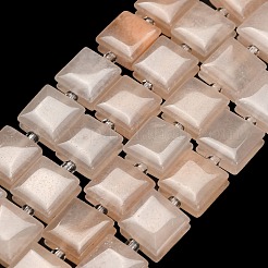 天然石ピンクアベンチュリンビーズ連売り  正方形  シードビーズで  10.5x10.5x5.5mm  穴：0.8mm  約32~33個/連  15.35~15.75''（39~40センチメートル）&nbsp;GG-F802-B11-01