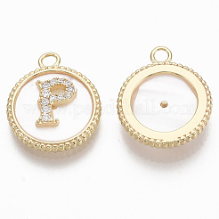Brass Micro Pave Cubic Zirconia Pendants&nbsp;KK-R130-034-P-NF