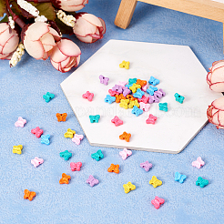 56色スプレー塗装合金ビーズ7個  蝶  ミックスカラー  5x6x3mm  穴：1.2mm  8個/カラー&nbsp;FIND-TA0002-99