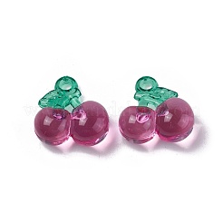 透明韓国アクリルパーツ  チェリー  ショッキングピンク  20.2x20x10mm  穴：2.6mm&nbsp;OACR-L009-G03
