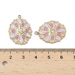 304ステンレスペンダント  花  エナメルとラインストーン付き  18KGP本金メッキ  アザミ  26~26.5x19.5x2.5mm  穴：1.8mm&nbsp;STAS-C134-13B-02