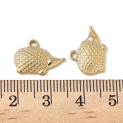 304ステンレスペンダント  ハリネズミの魅力  イオンプレーティング（ip）  18KGP本金メッキ  11x16x3mm  穴：1.6mm&nbsp;STAS-V015-17G