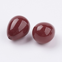 シェルパール片穴ビーズ  ティアドロップ  暗赤色  18x14mm  穴：0.6~1mm&nbsp;BSHE-G017-18x14mm-01