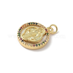Brass Micro Pave Cubic Zirconia with Shell Pendants&nbsp;KK-Z115-04G-03