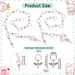 動物 DIY 編み物ツールキット 4 個  ウサギ猫レインペンダントステッチマーカーとカウンターチェーンを含む  プラチナ  2.1~32cm&nbsp;HJEW-AB00709