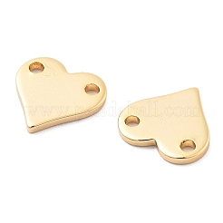 真鍮製コネクタチャーム  ハートリンク  18KGP本金メッキ  10x10x1mm  穴：1.2mm&nbsp;KK-G516-19G
