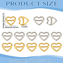 120Pcs 2 Colors Alloy Bag Connector Buckles&nbsp;FIND-FG0003-48