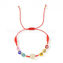 Brass & Glass Seed Beads & Lampwork Beads Braided Bead Bracelets for Women&nbsp;SD3606-1