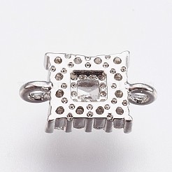 Brass Micro Pave Cubic Zirconia Links&nbsp;ZIRC-F084-53P