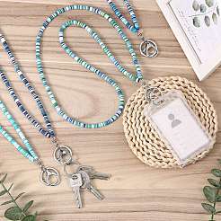 4Pcs 4 Colors Handmade Polymer Clay Name Card Straps&nbsp;NJEW-SW00038