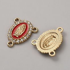 Zinc Alloy Enamel Religion Oval with Virgin Mary Chandelier Component Links&nbsp;FIND-WH0366-384G-03