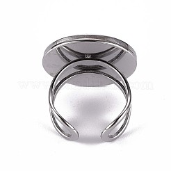 Tarnish Resistant 201 Stainless Steel Cuff Ring Findings&nbsp;STAS-S080-040F-P