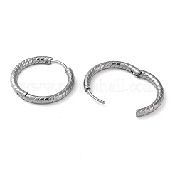 変色しない304ステンレススチール製フープピアス  ステンレス鋼色  20.5x21x2.5mm&nbsp;EJEW-H111-01E-P