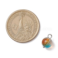 丸いチャーム  真鍮ボールヘッドピンループ付き  プラチナ  12.5x8mm  穴：2.5mm&nbsp;PALLOY-JF03270-02